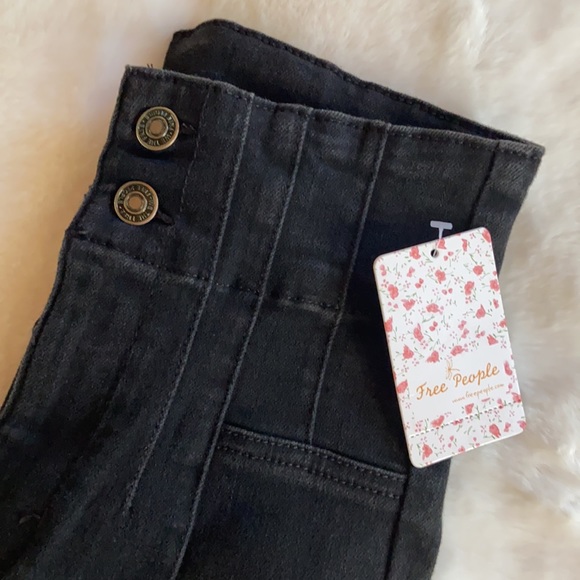 New Free People Jayde skinny black high rise jeans - Picture 6 of 11